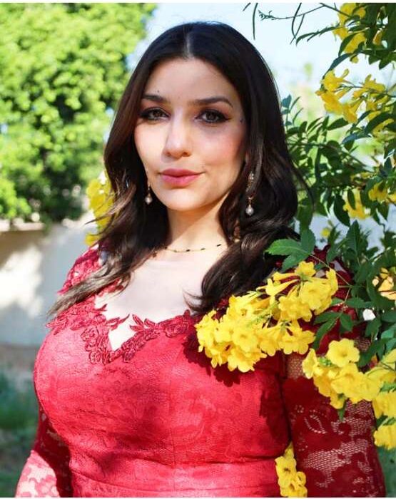 Reem Athaiah explaining beauty and skincare routines